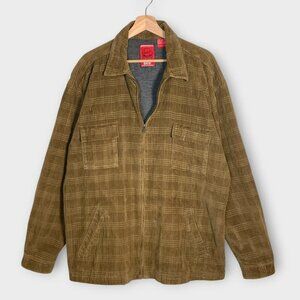 Corduroy Chore Utility Jacket Men's XL Full Zip Lined Lightweight